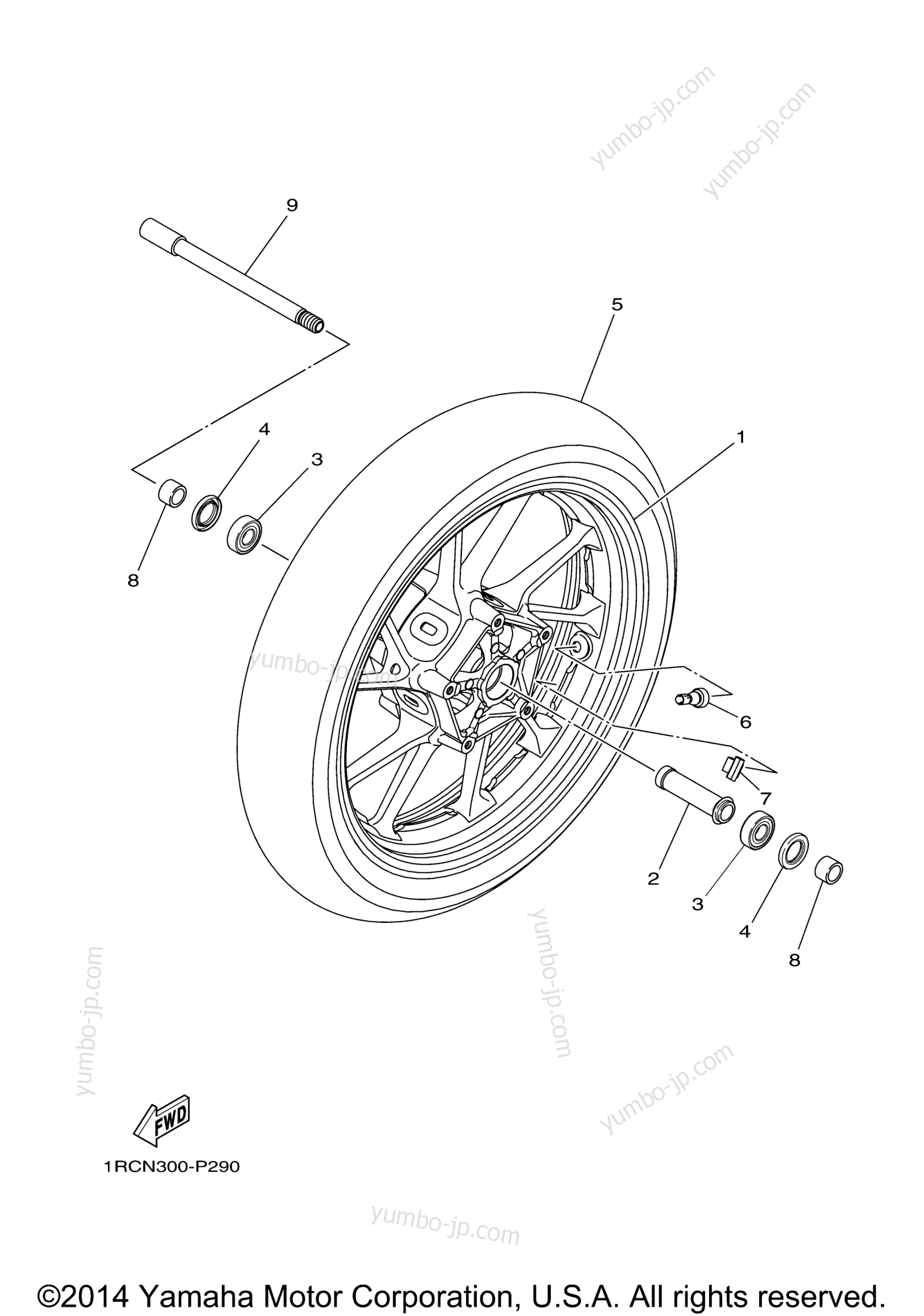 FRONT WHEEL for motorcycles YAMAHA FZ09 (FZ09FY) 2015 year