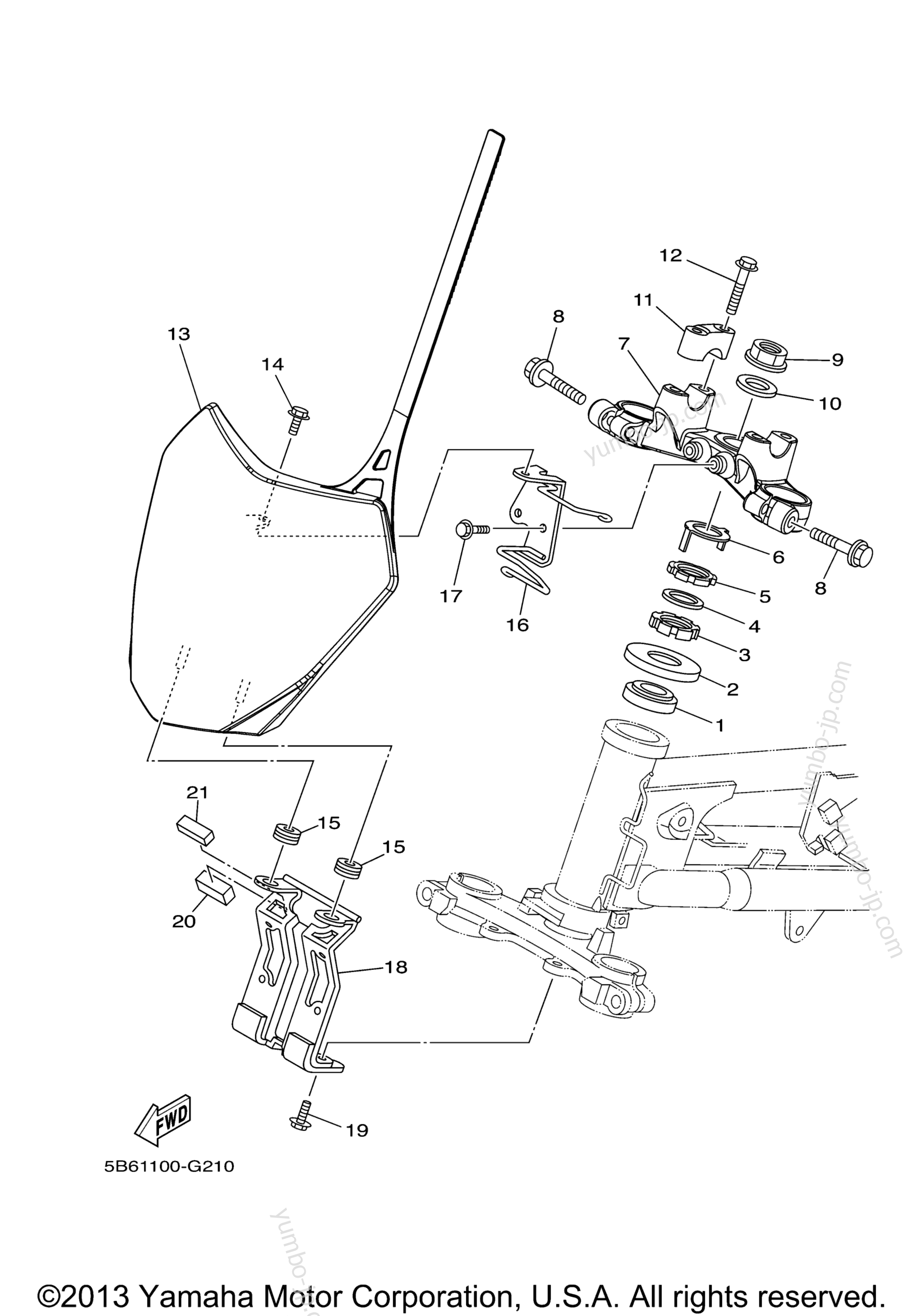 Steering для мотоциклов YAMAHA TTR11E (TTR110ED) 2013 г.