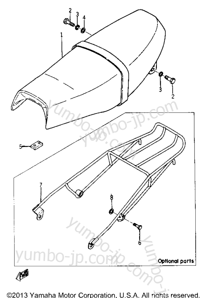 Seat - Carrier for motorcycles YAMAHA YR1 1967 year