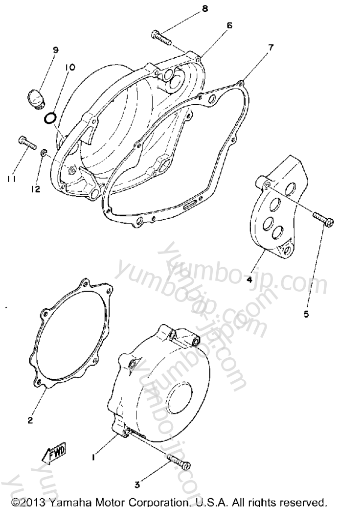 CRANKCASE COVER for motorcycles YAMAHA IT425G 1980 year