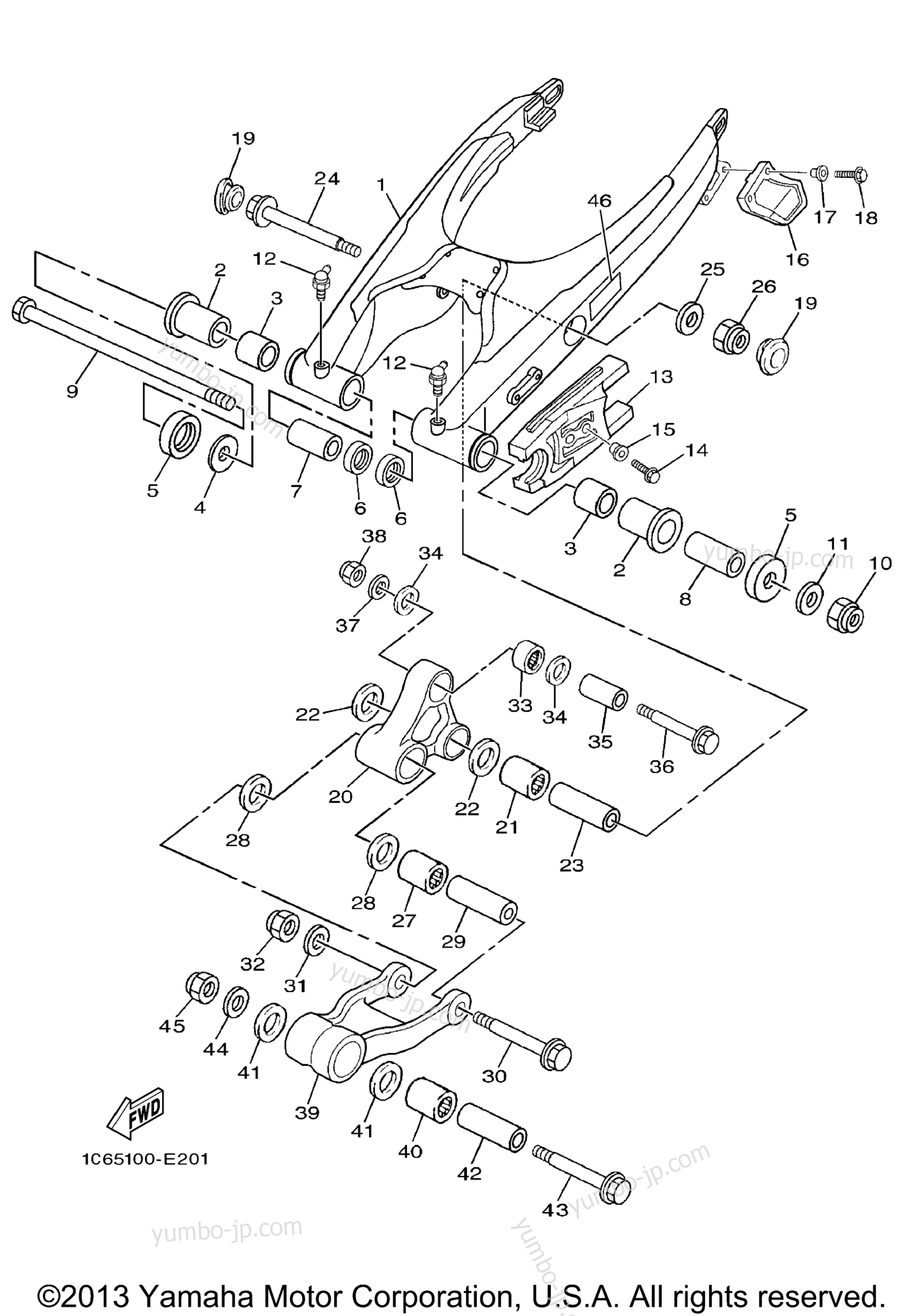 REAR ARM для мотоциклов YAMAHA TTR230 (TTR230D) 2013 г.