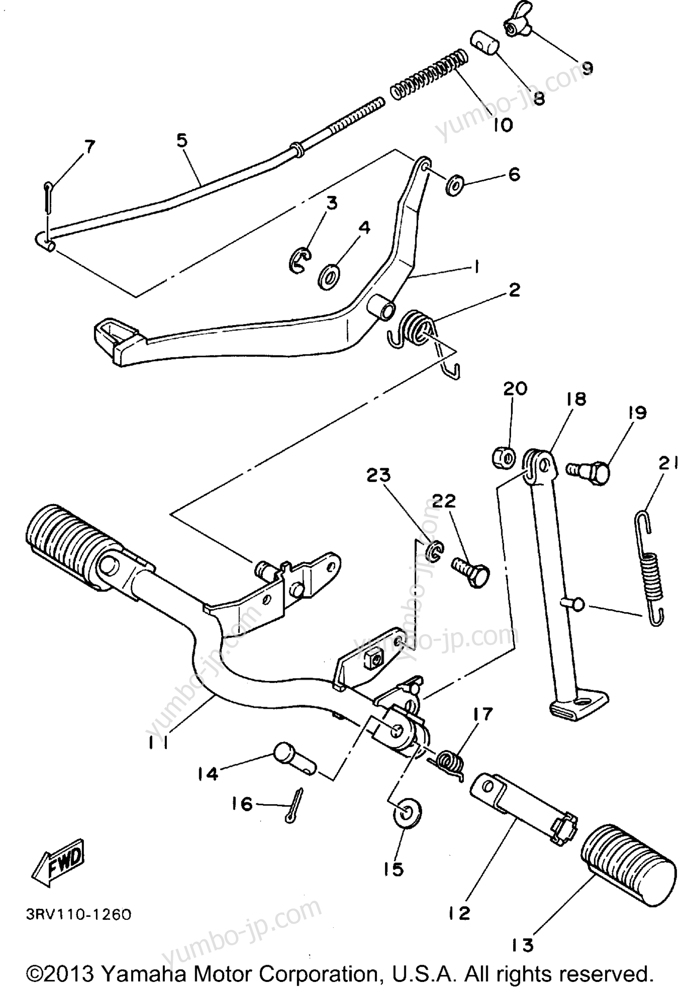 Stand - Footrest для мотоциклов YAMAHA Y-ZINGER (PW80G) 1995 г.