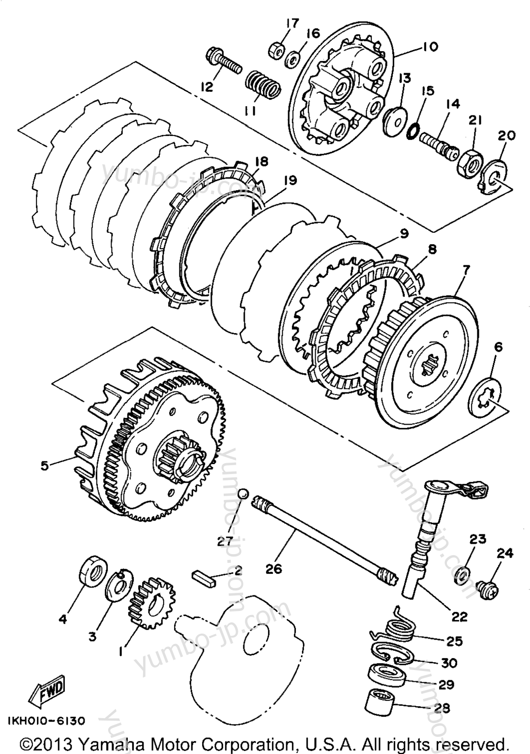 Устройство сцепления для мотоциклов YAMAHA SEROW (XT225FC) CA 1994 г.