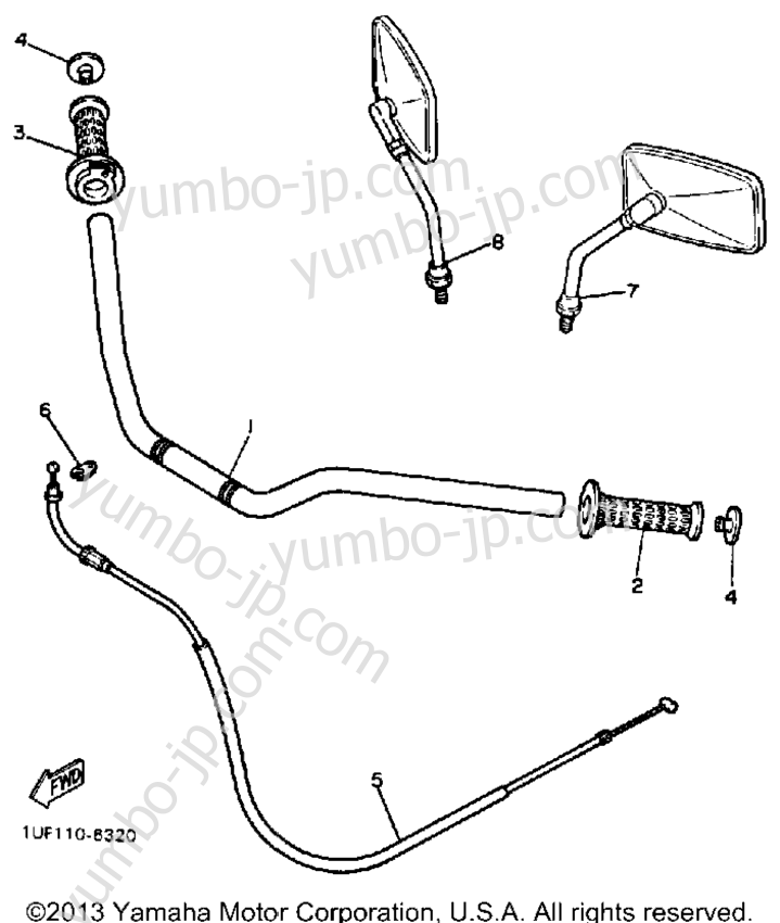 Handlebar Cable for motorcycles YAMAHA FAZER (FZX700T) 1987 year