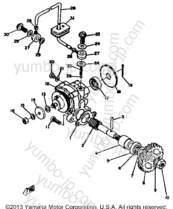 OIL PUMP for motorcycles YAMAHA RT2 1972 year