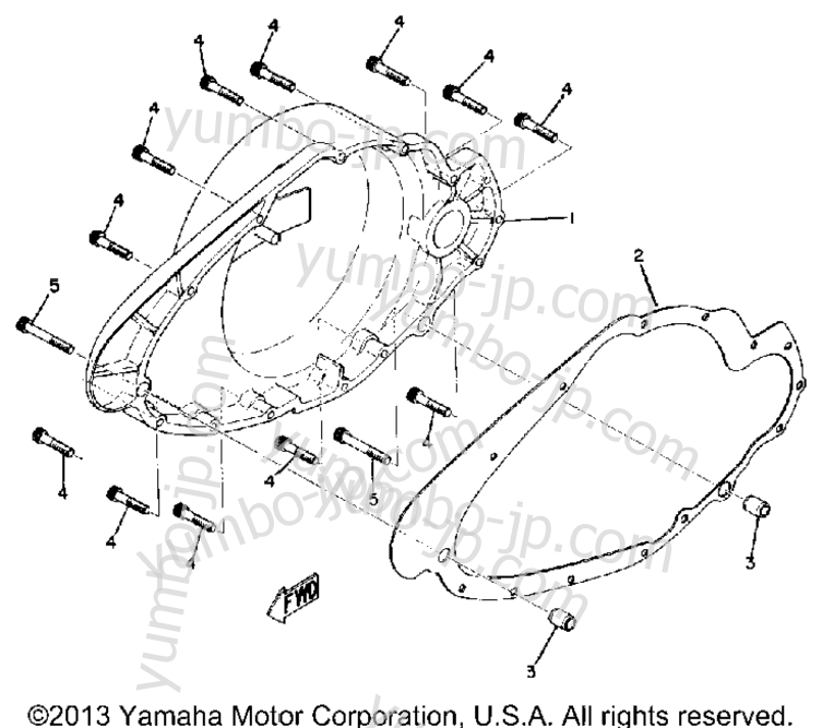 Crankcase Cover Right for motorcycles YAMAHA TX750A 1974 year