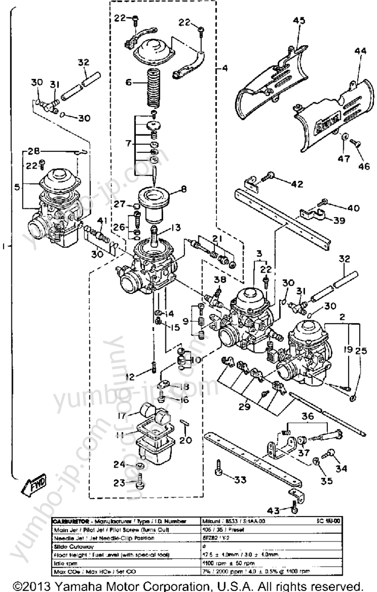 Carburator for motorcycles YAMAHA MAXIM X (XJ700XS) 1986 year