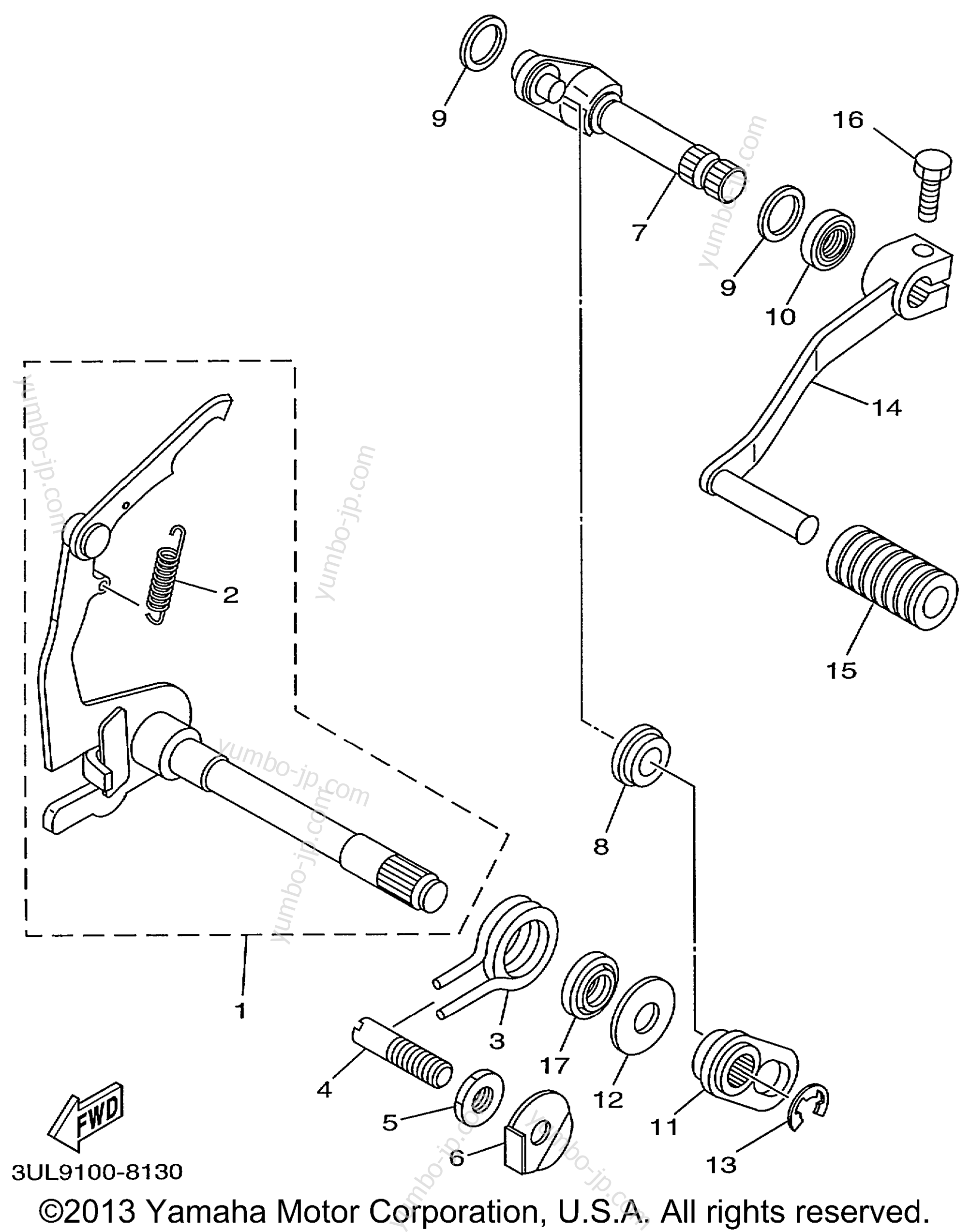 SHIFT SHAFT for motorcycles YAMAHA RT100L 1999 year