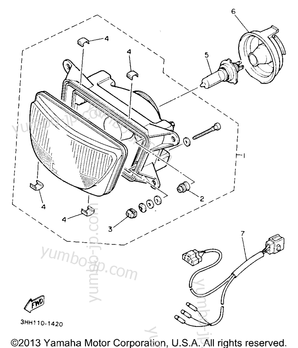 HEADLIGHT для мотоциклов YAMAHA FZR600RBC 1991 г.