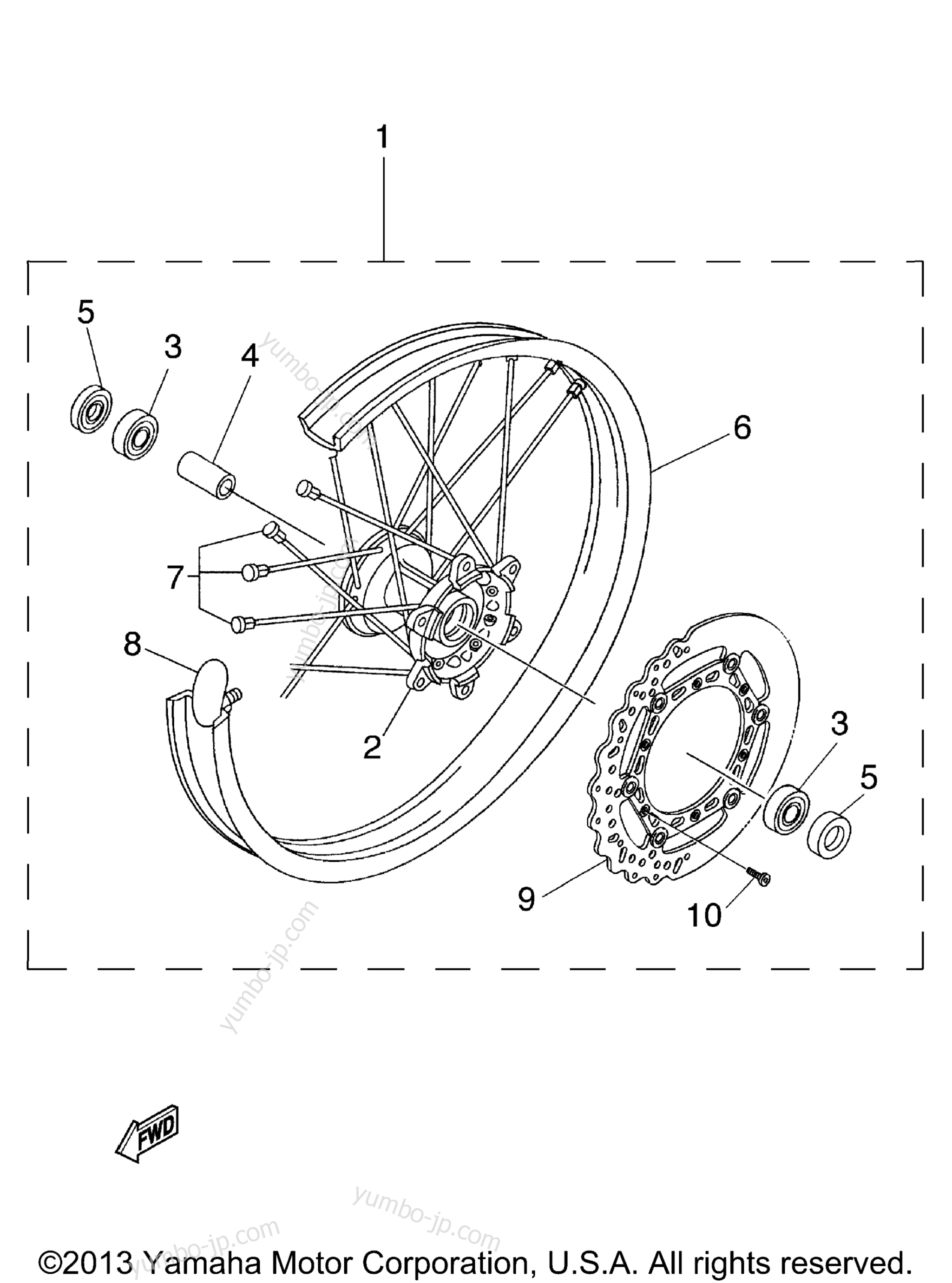 Front Wheel Kit для мотоциклов YAMAHA YZ125 (YZ125R) 2003 г.