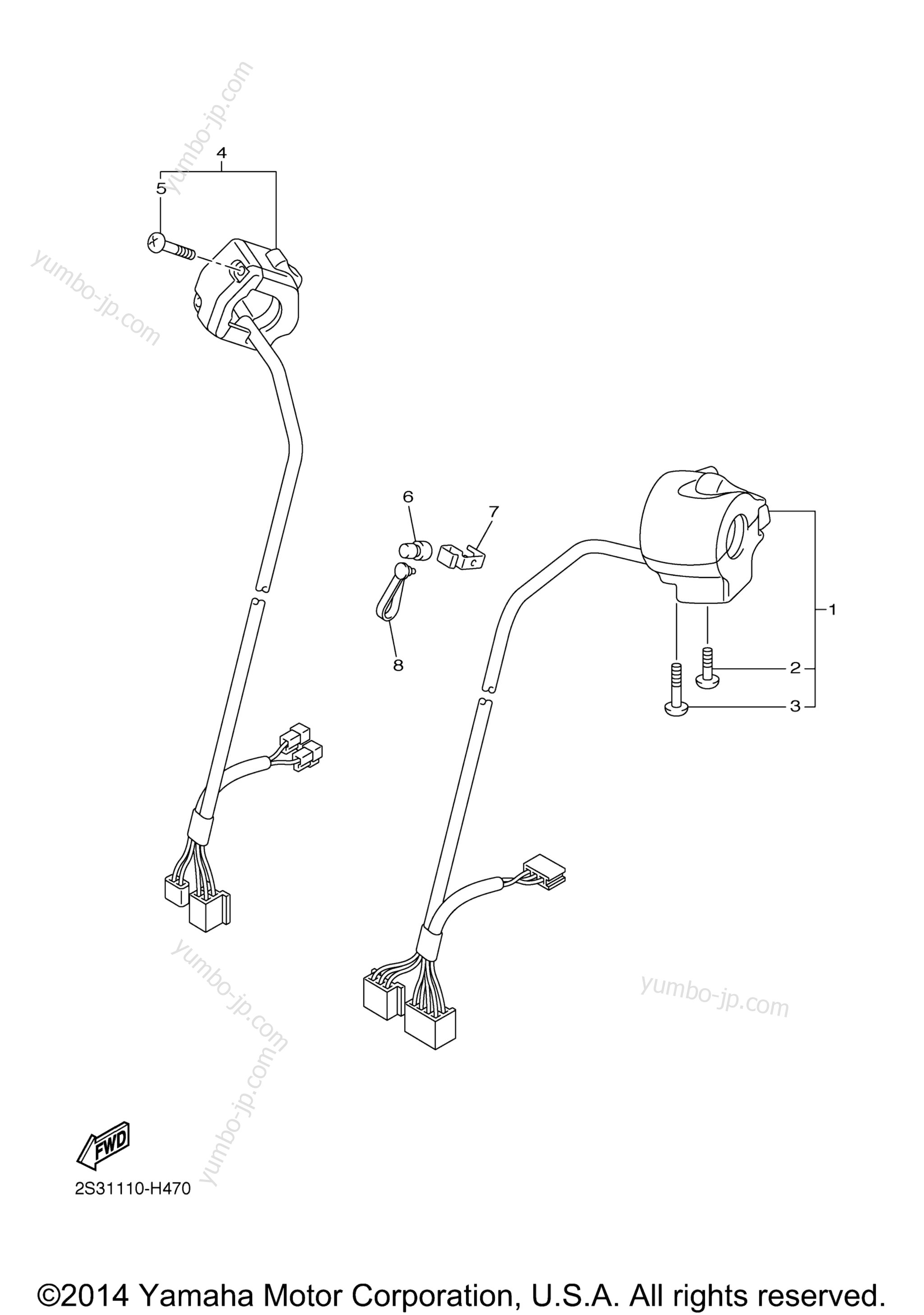 Handle Switch Lever for motorcycles YAMAHA V MAX (VMX17YCB) CA 2009 year