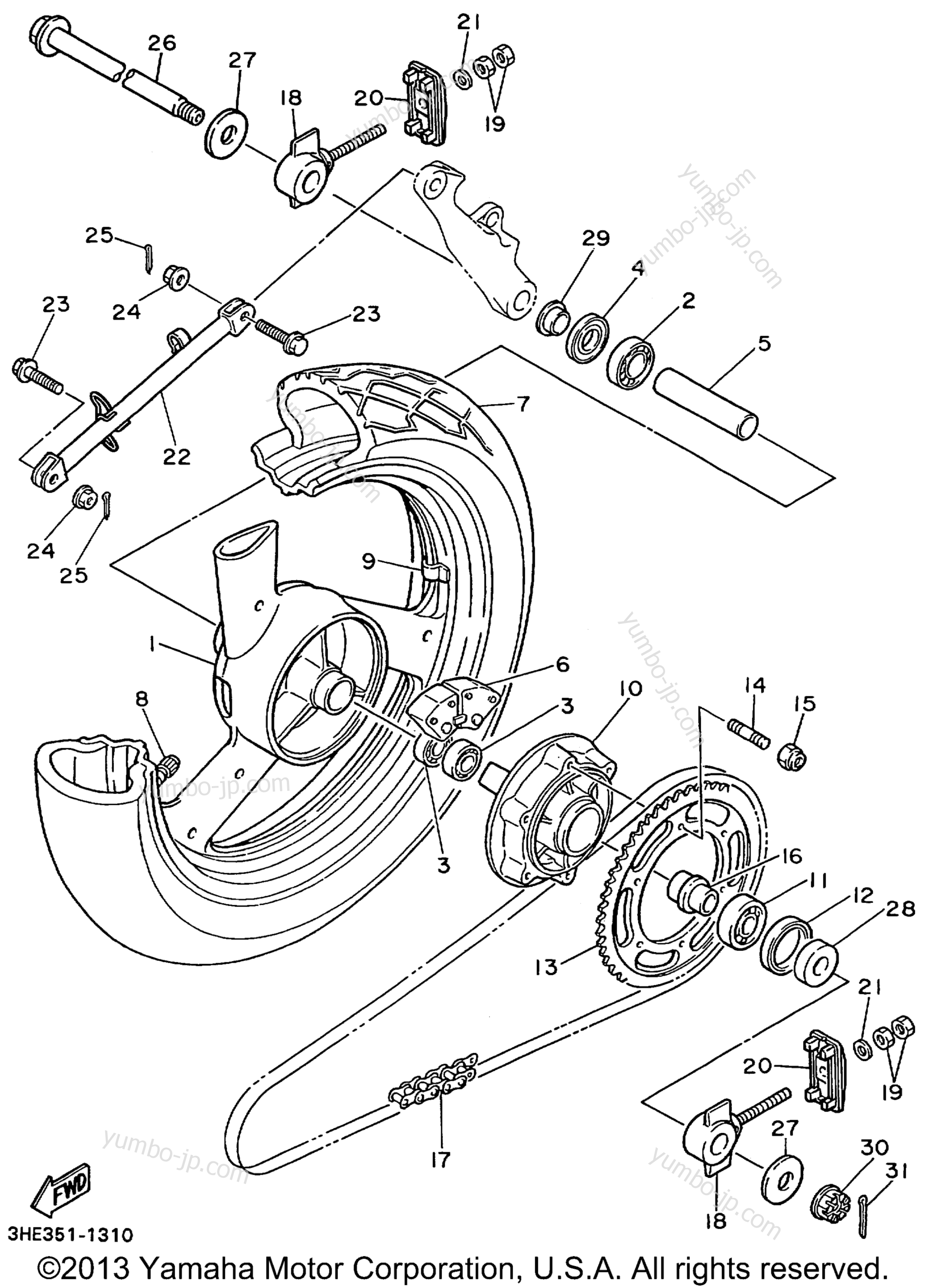 REAR WHEEL для мотоциклов YAMAHA FZR600RL 1999 г.