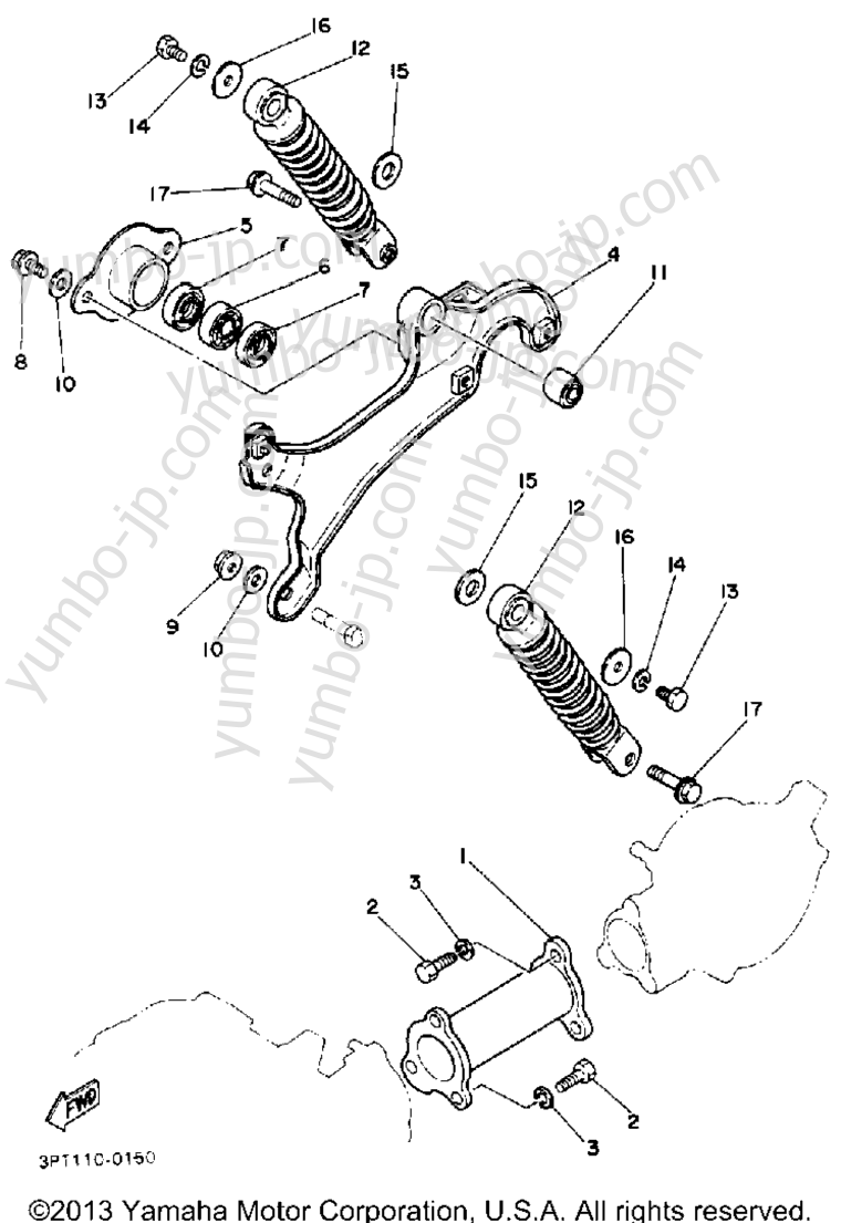 Swing Arm - Rear Shocks для мотоциклов YAMAHA Y-ZINGER (PW50D) 1992 г.