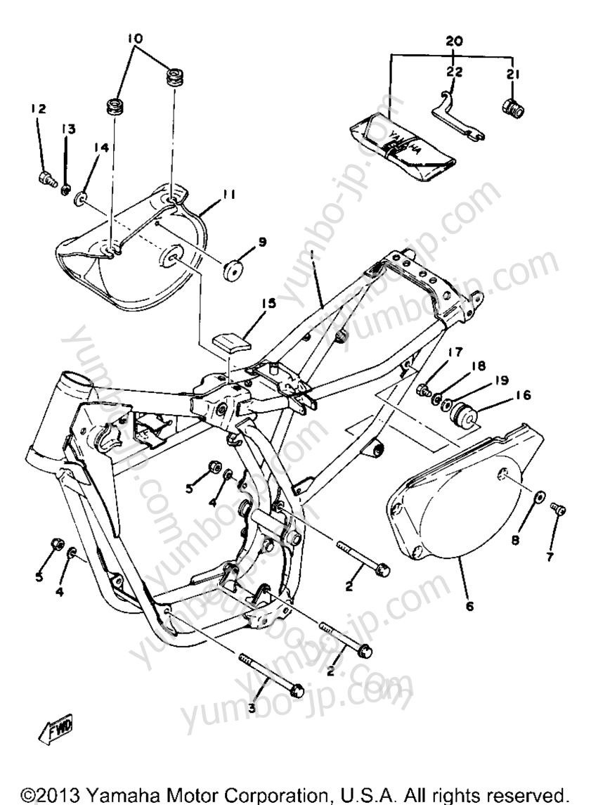 Frame Side Cover Yz80f for motorcycles YAMAHA YZ80D 1977 year