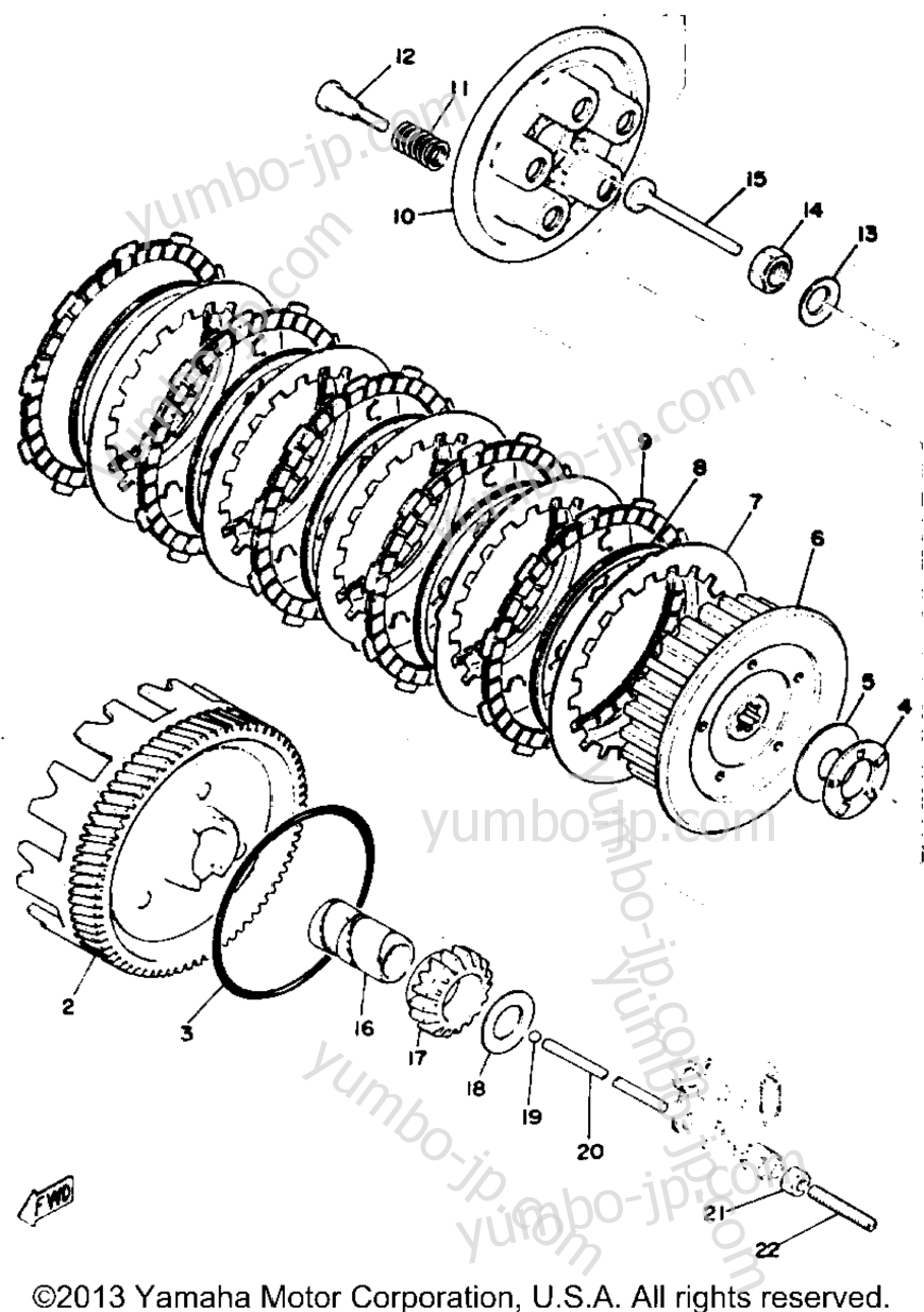 CLUTCH for motorcycles YAMAHA RD125C 1976 year