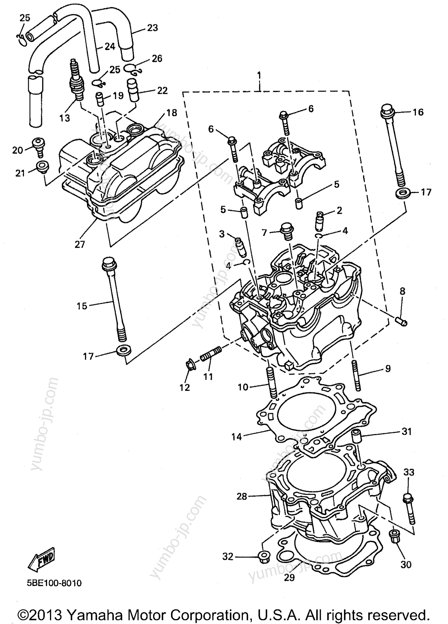 CYLINDER for motorcycles YAMAHA WR400F (WR400FK) 1998 year