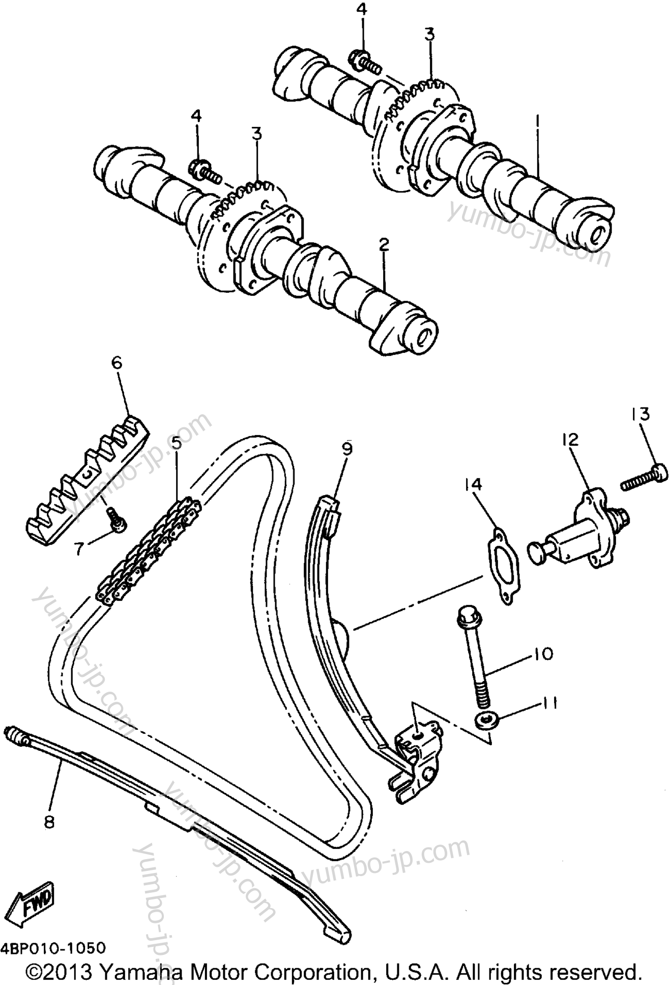 Camshaft Chain для мотоциклов YAMAHA SECA II (XJ600SF) 1994 г.