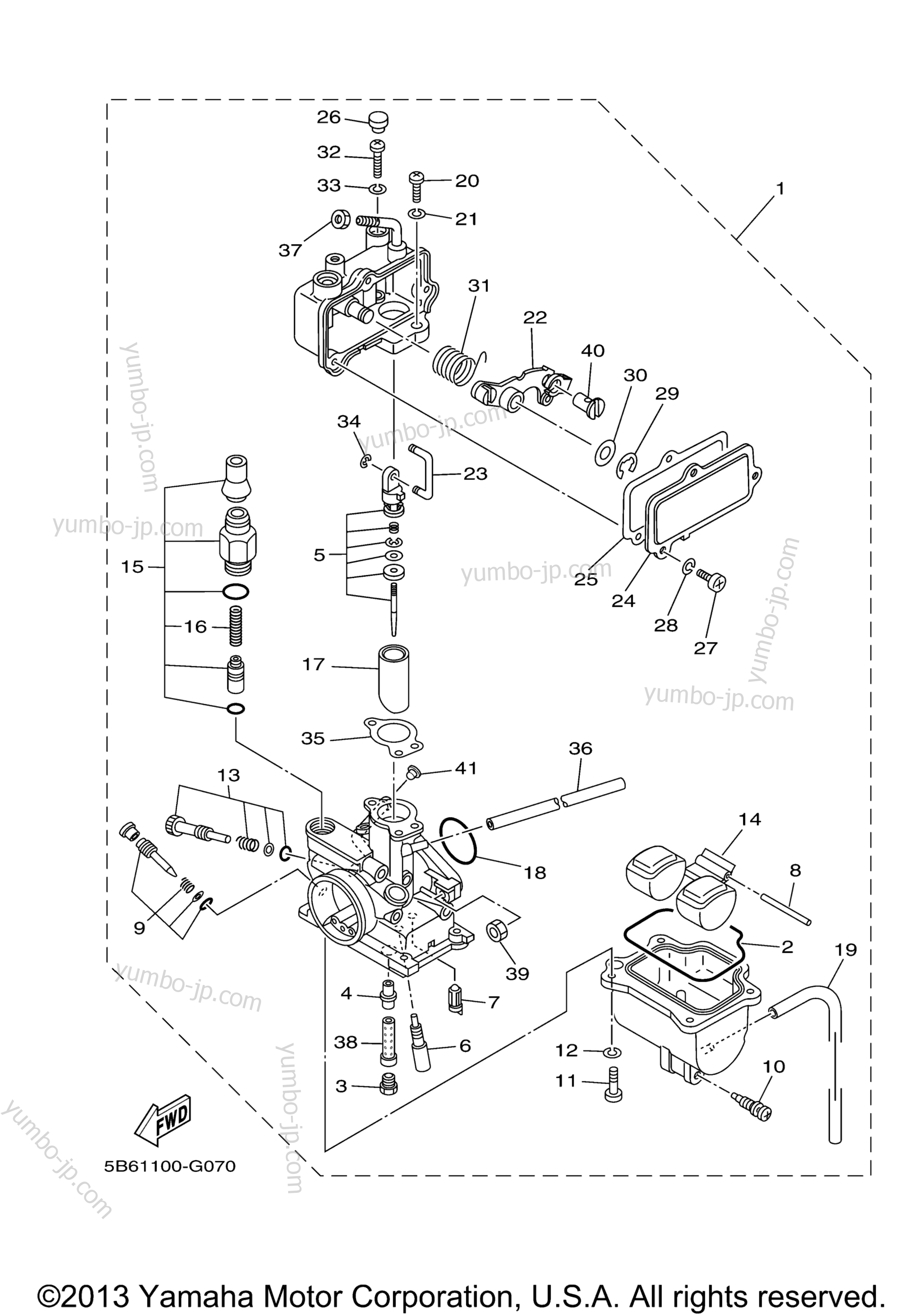 CARBURETOR for motorcycles YAMAHA TT-R110E (TTR110EY) 2009 year