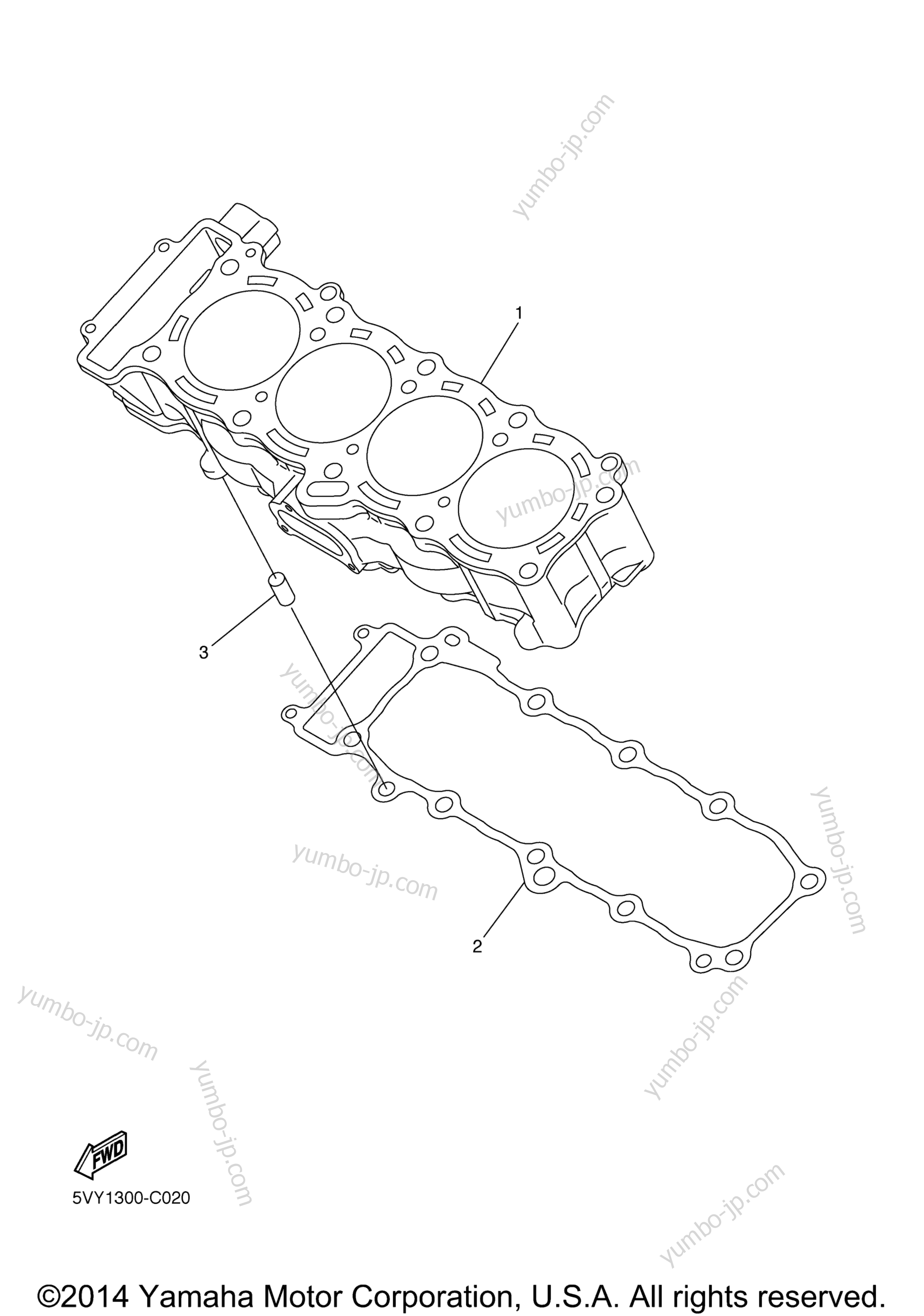 Блок цилиндров для мотоциклов YAMAHA FZS1 (FZS10FCGY) CA 2015 г.