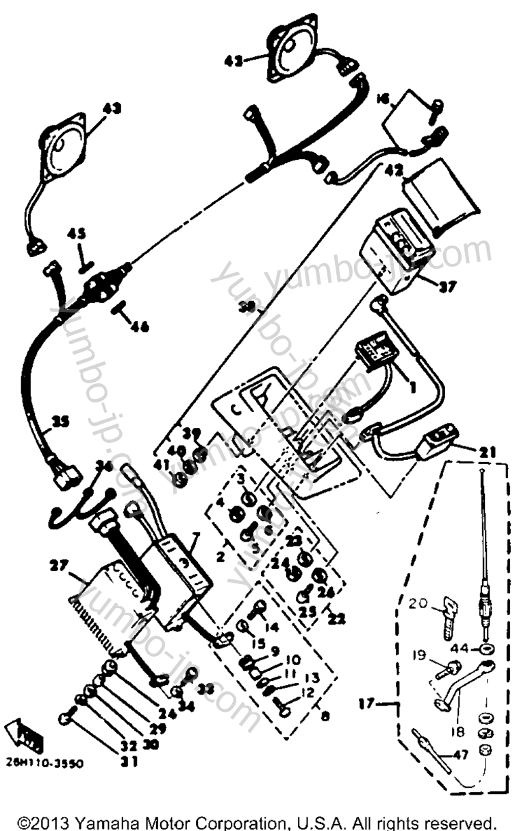 Audio 2 Components (Optional Parts) для мотоциклов YAMAHA XVZ12KC2 1984 г.