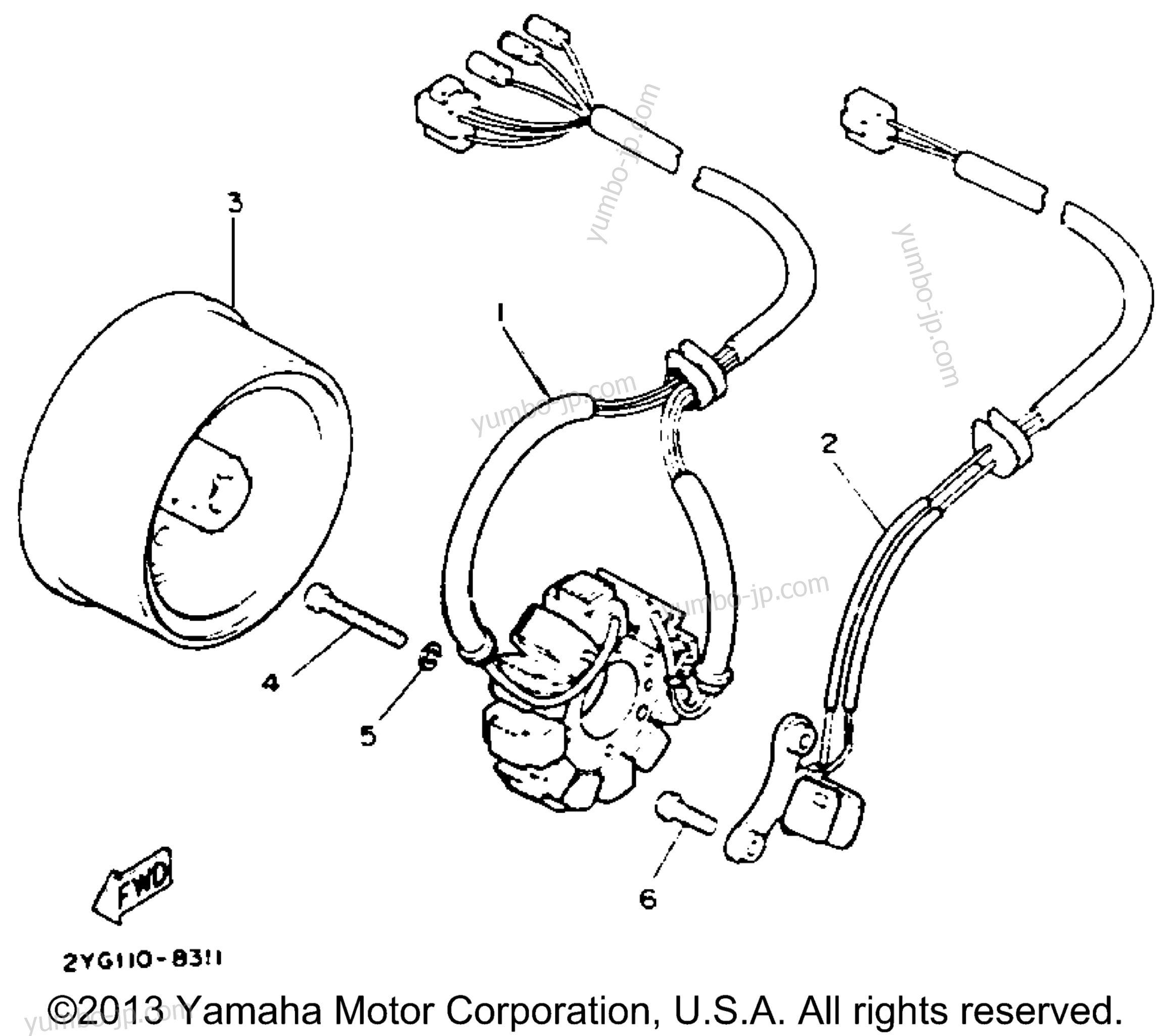 GENERATOR для мотоциклов YAMAHA SEROW (XT225EC) CA 1993 г.