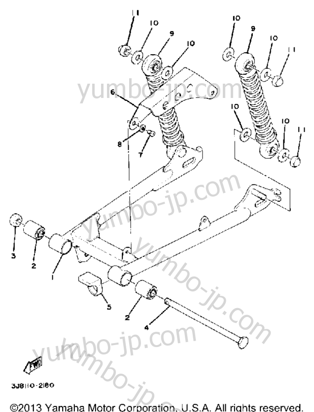 Rear Arm - Suspension Dt80h - J - K for motorcycles YAMAHA DT80H 1981 year