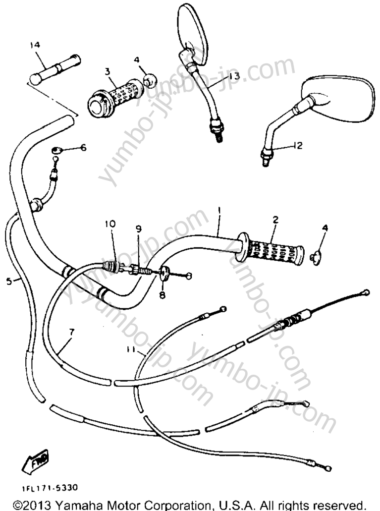 Handlebar Cable для мотоциклов YAMAHA MAXIM X (XJ700XNC) CA 1985 г.