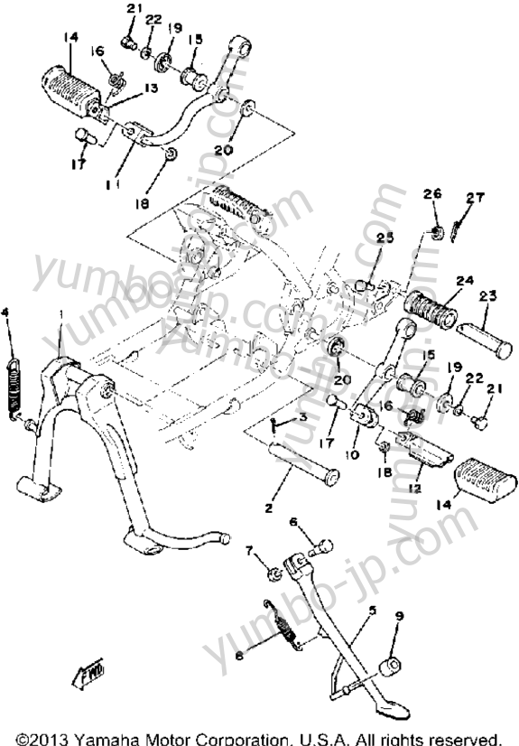 Stand - Footrest для мотоциклов YAMAHA RD400F 1979 г.