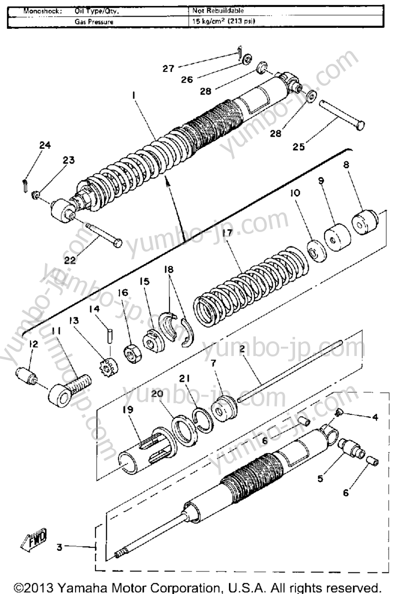 Rear Suspension for motorcycles YAMAHA IT425G 1980 year