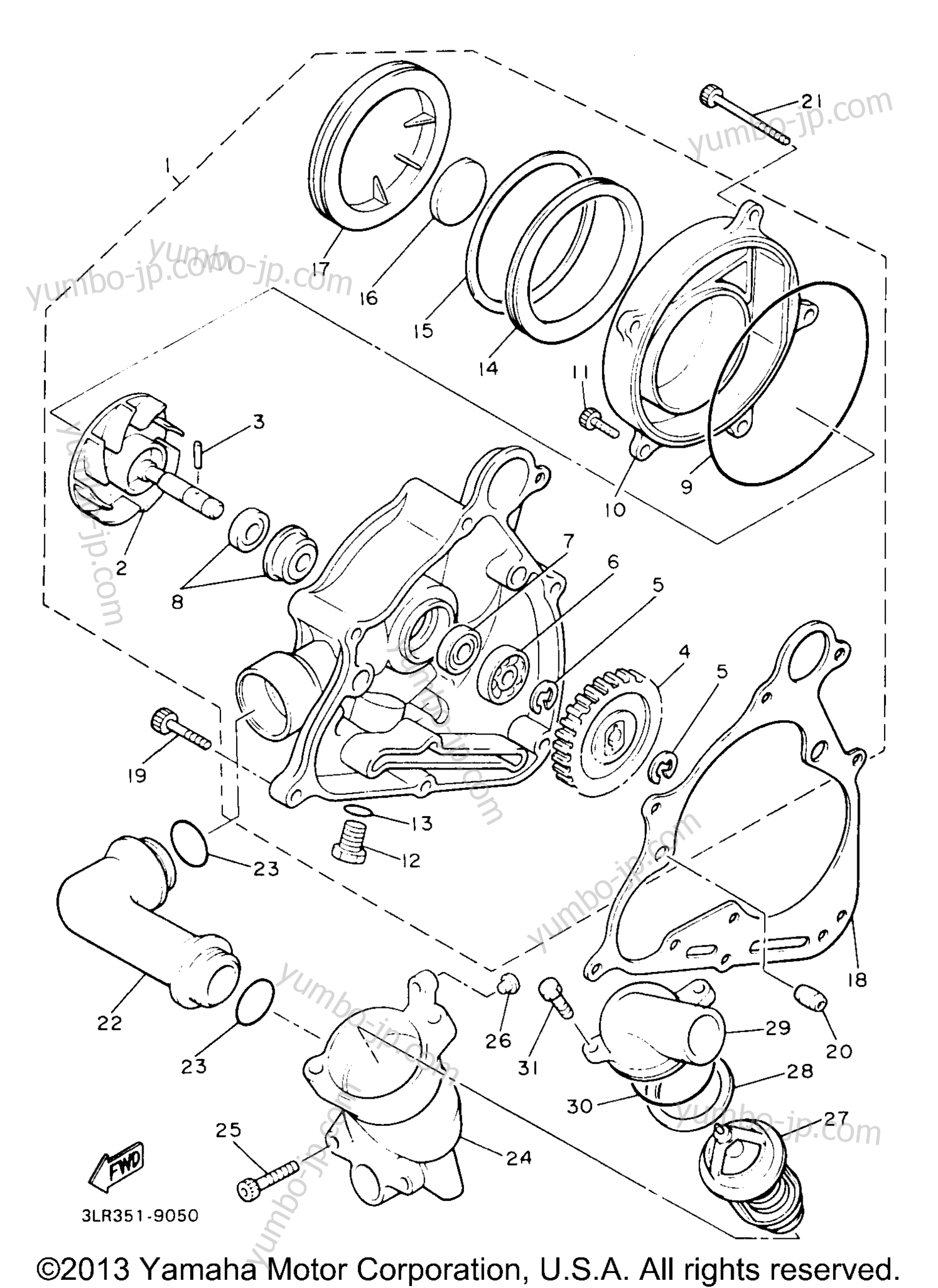 WATER PUMP for motorcycles YAMAHA V-MAX 1200 (VMX12H) 1996 year