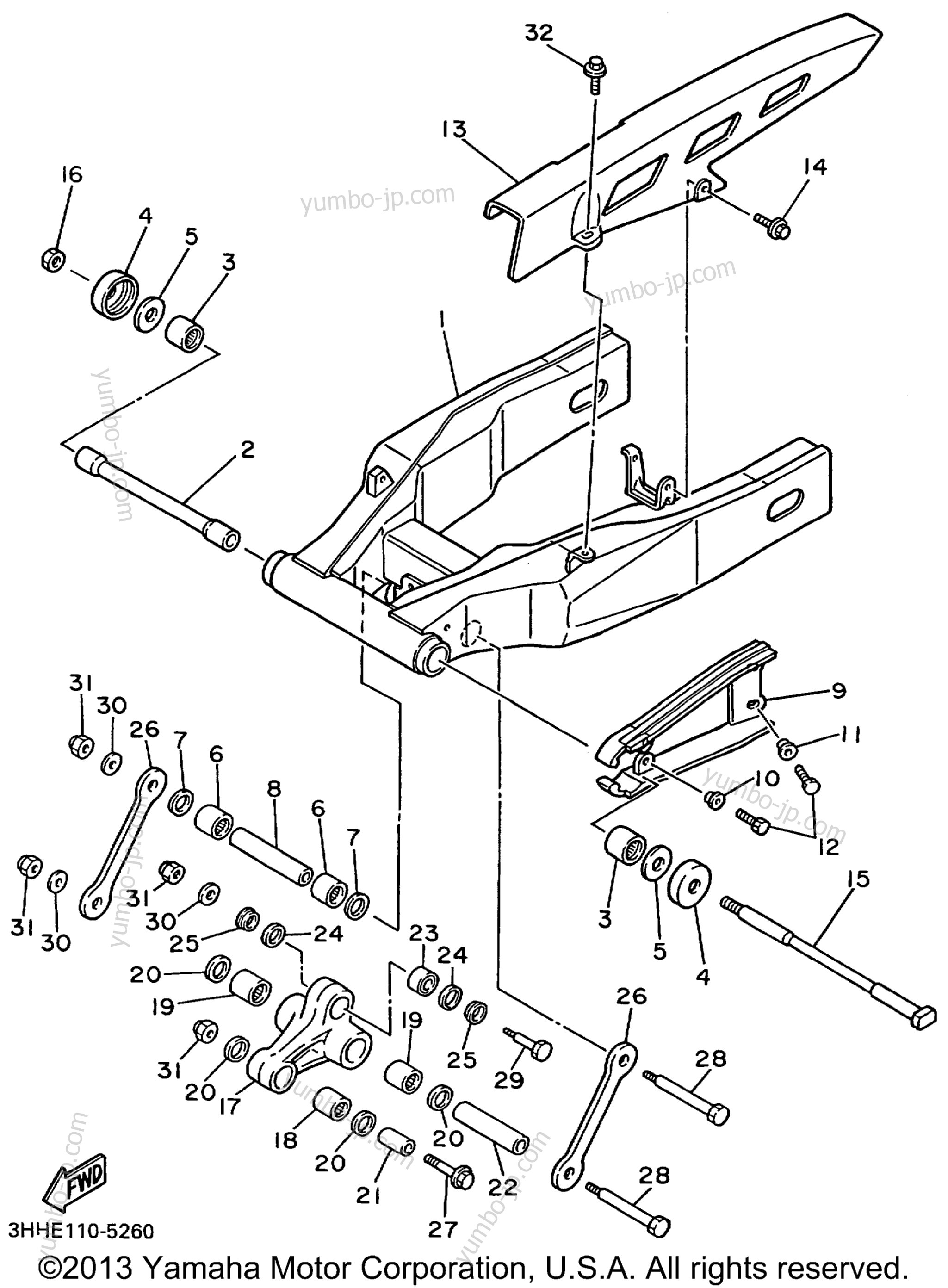 REAR ARM for motorcycles YAMAHA FZR600RLC CA 1999 year