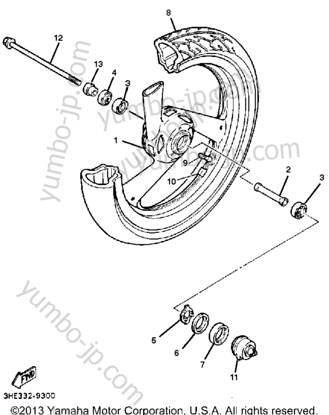 FRONT WHEEL для мотоциклов YAMAHA FZR600RD 1992 г.