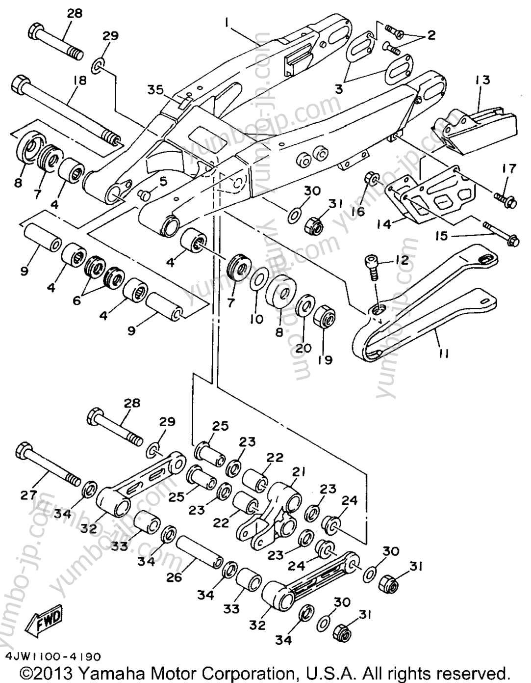 REAR ARM for motorcycles YAMAHA WR250ZF 1994 year