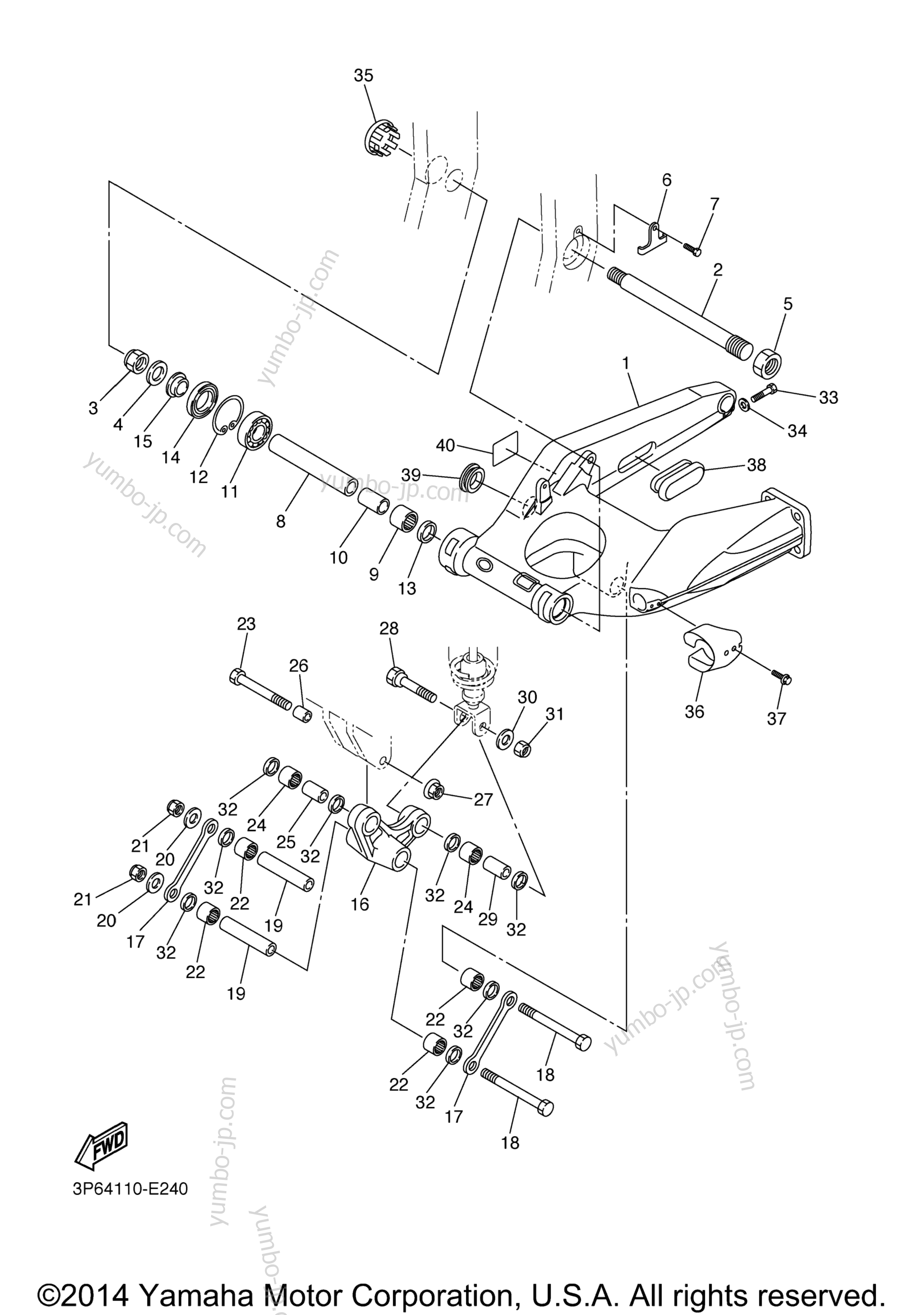 REAR ARM для мотоциклов YAMAHA FJR1300A (FJR13AACS) CA 2011 г.