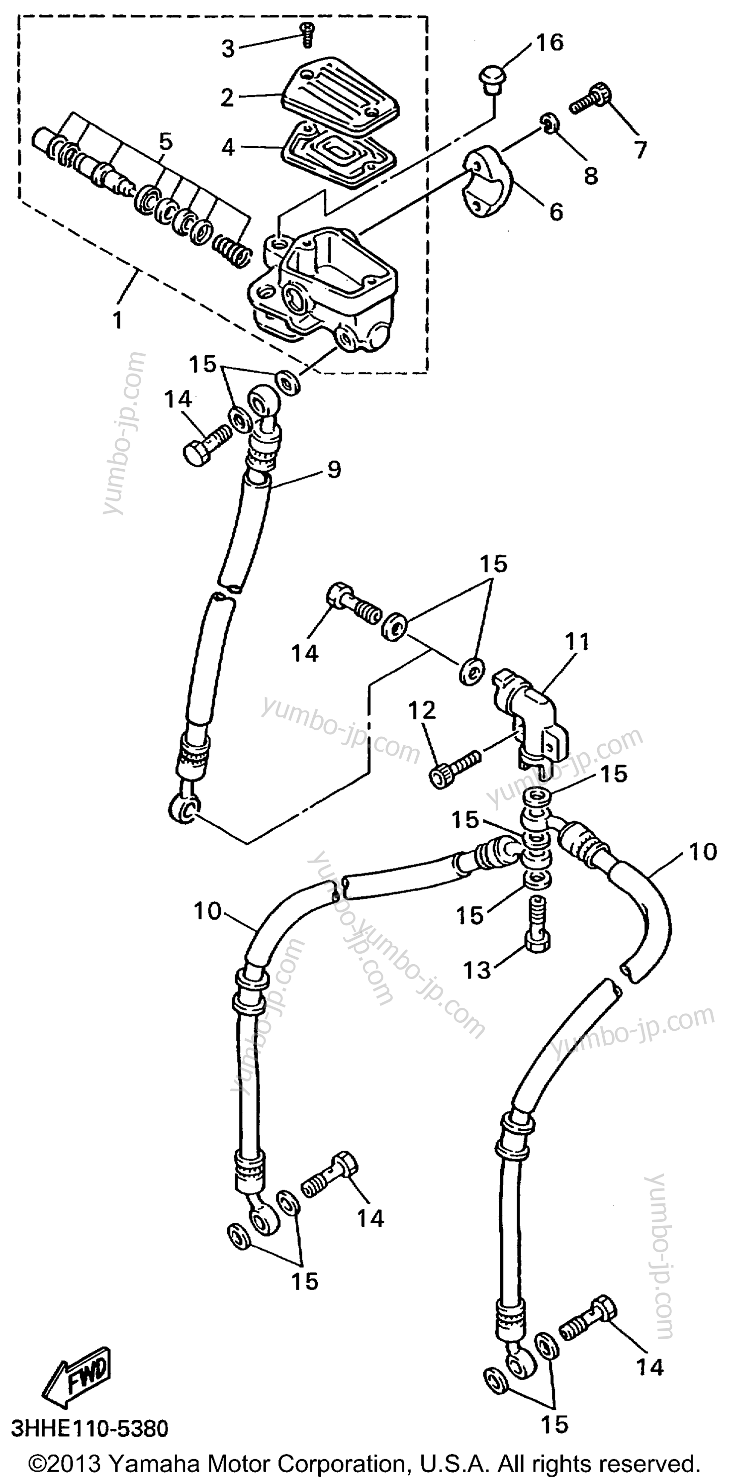 FRONT MASTER CYLINDER для мотоциклов YAMAHA FZR600RLC CA 1999 г.