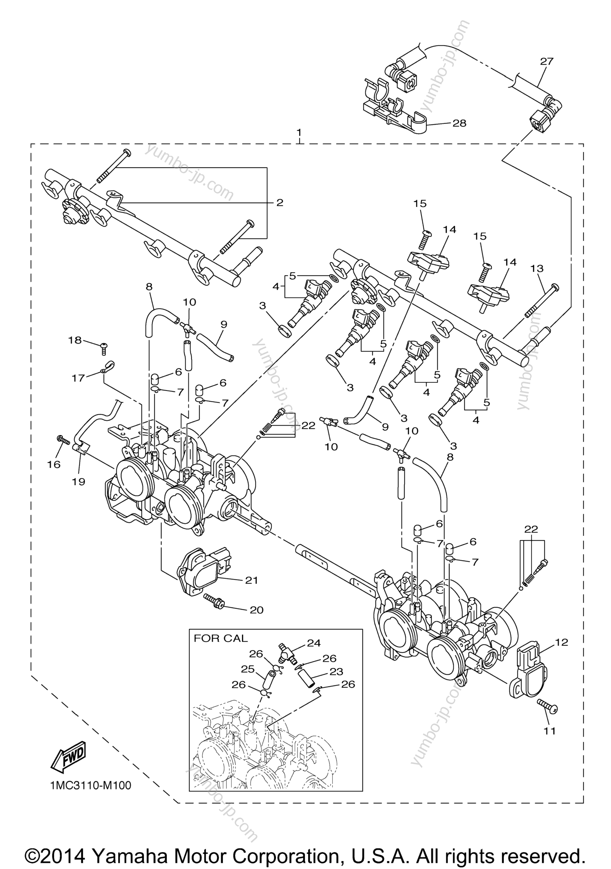 Intake 2 для мотоциклов YAMAHA FJR1300A (FJR13AF) 2015 г.