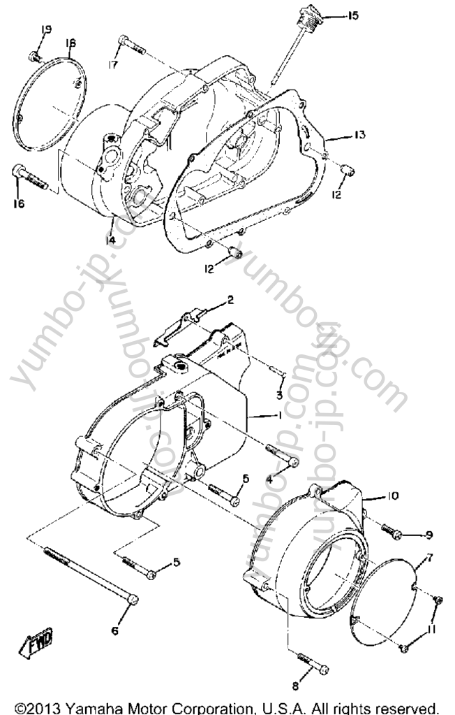 CRANKCASE COVER for motorcycles YAMAHA CS3C CA 1971 year