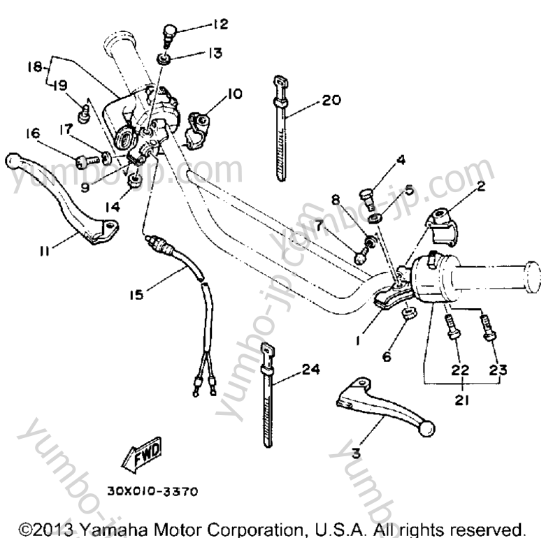 Handle Switch - Lever for motorcycles YAMAHA XT250L 1984 year