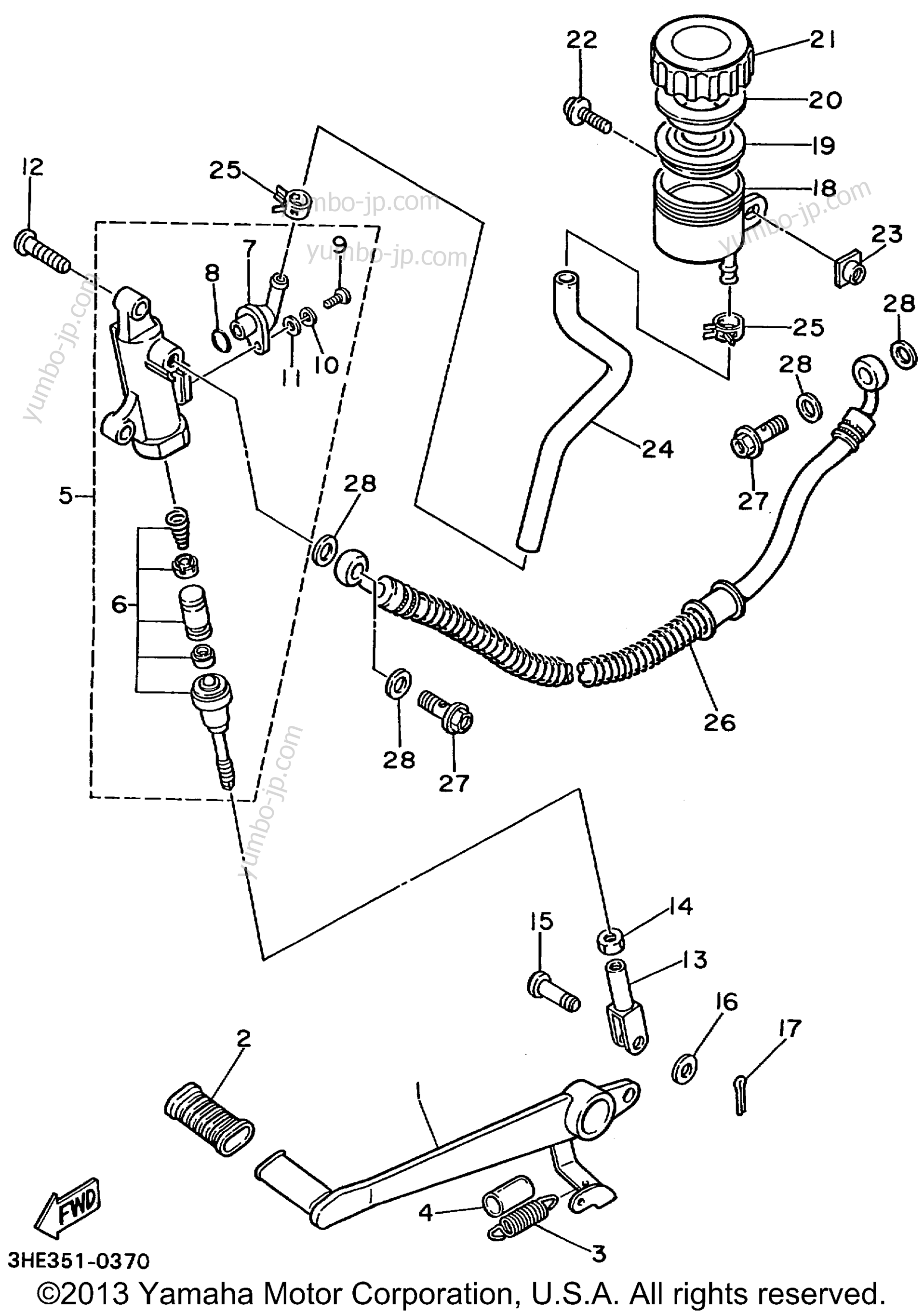 REAR MASTER CYLINDER для мотоциклов YAMAHA FZR600RL 1999 г.