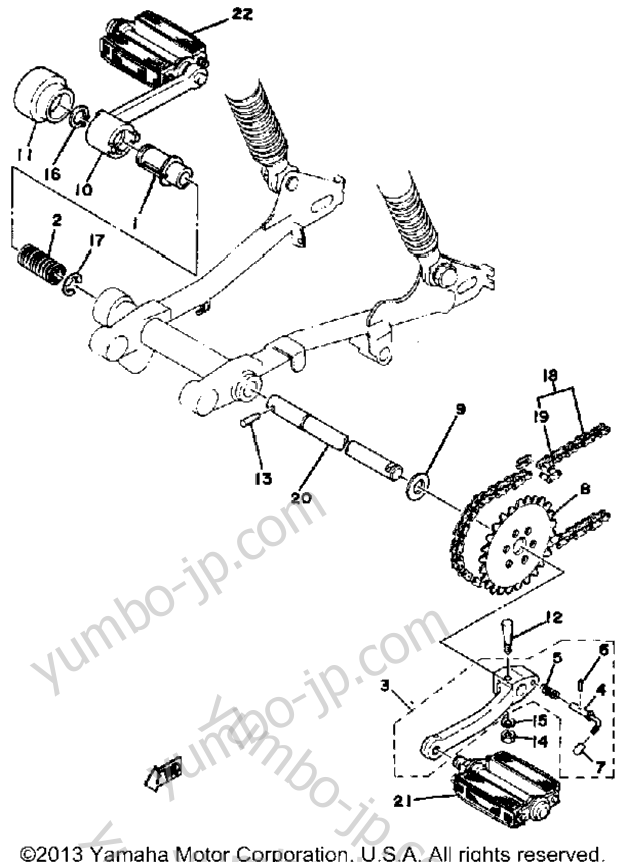 Crank - Pedal Lb50pg - Ph - Pj для мотоциклов YAMAHA LB50PJ 1982 г.