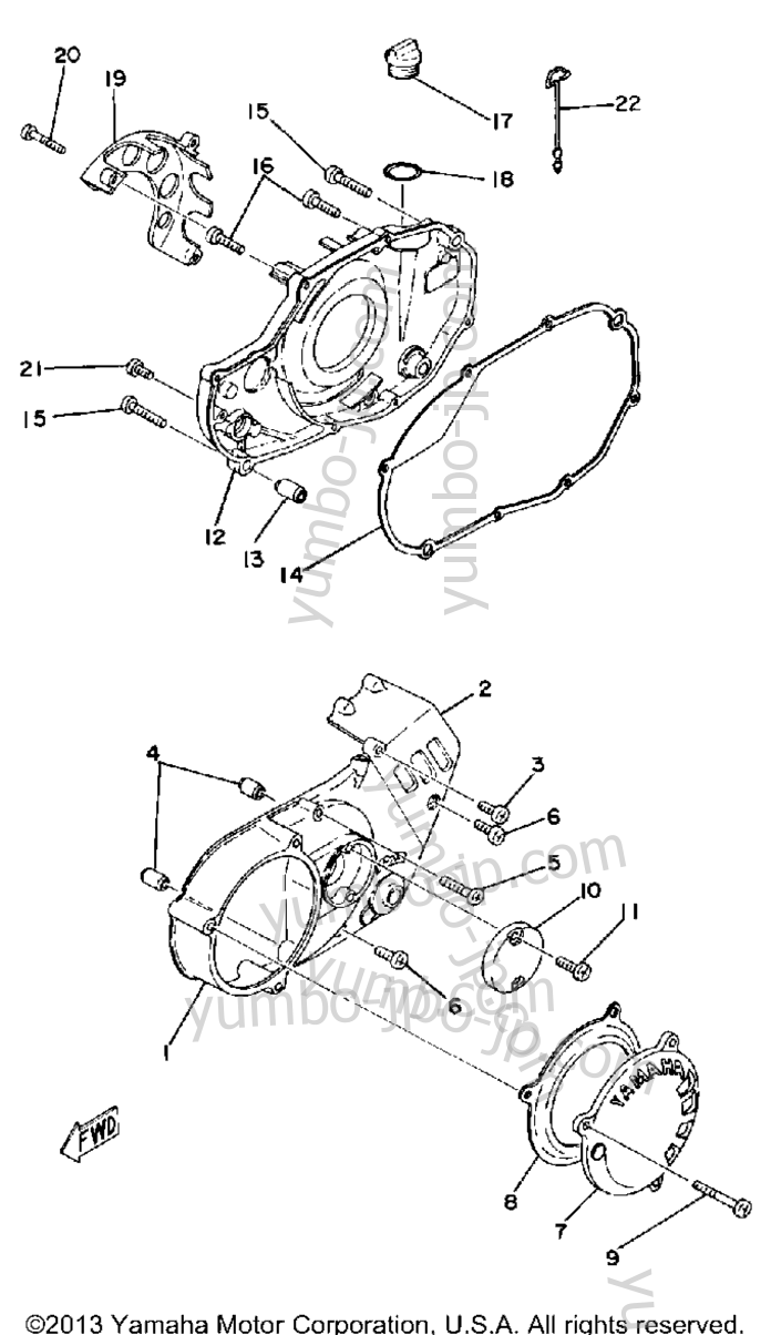 CRANKCASE COVER for motorcycles YAMAHA TZ250G 1980 year