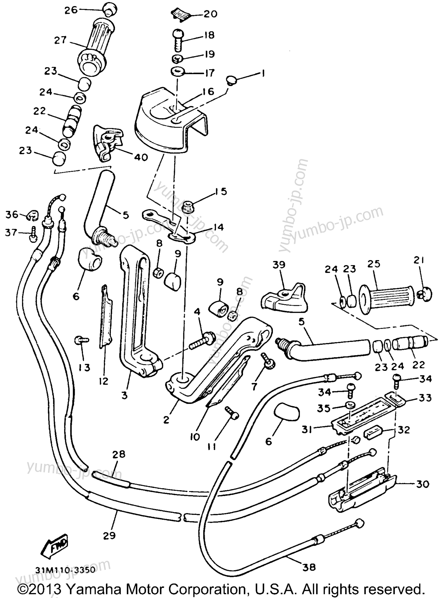 Handlebar Cable for motorcycles YAMAHA XVZ12TDK 1983 year