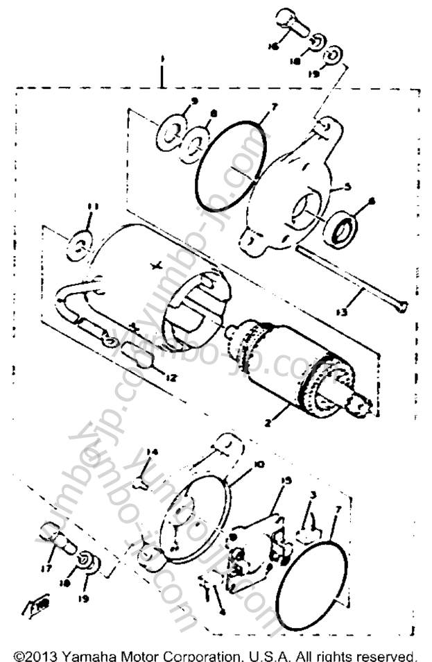 STARTING MOTOR для мотоциклов YAMAHA XS650_2F 1979 г.