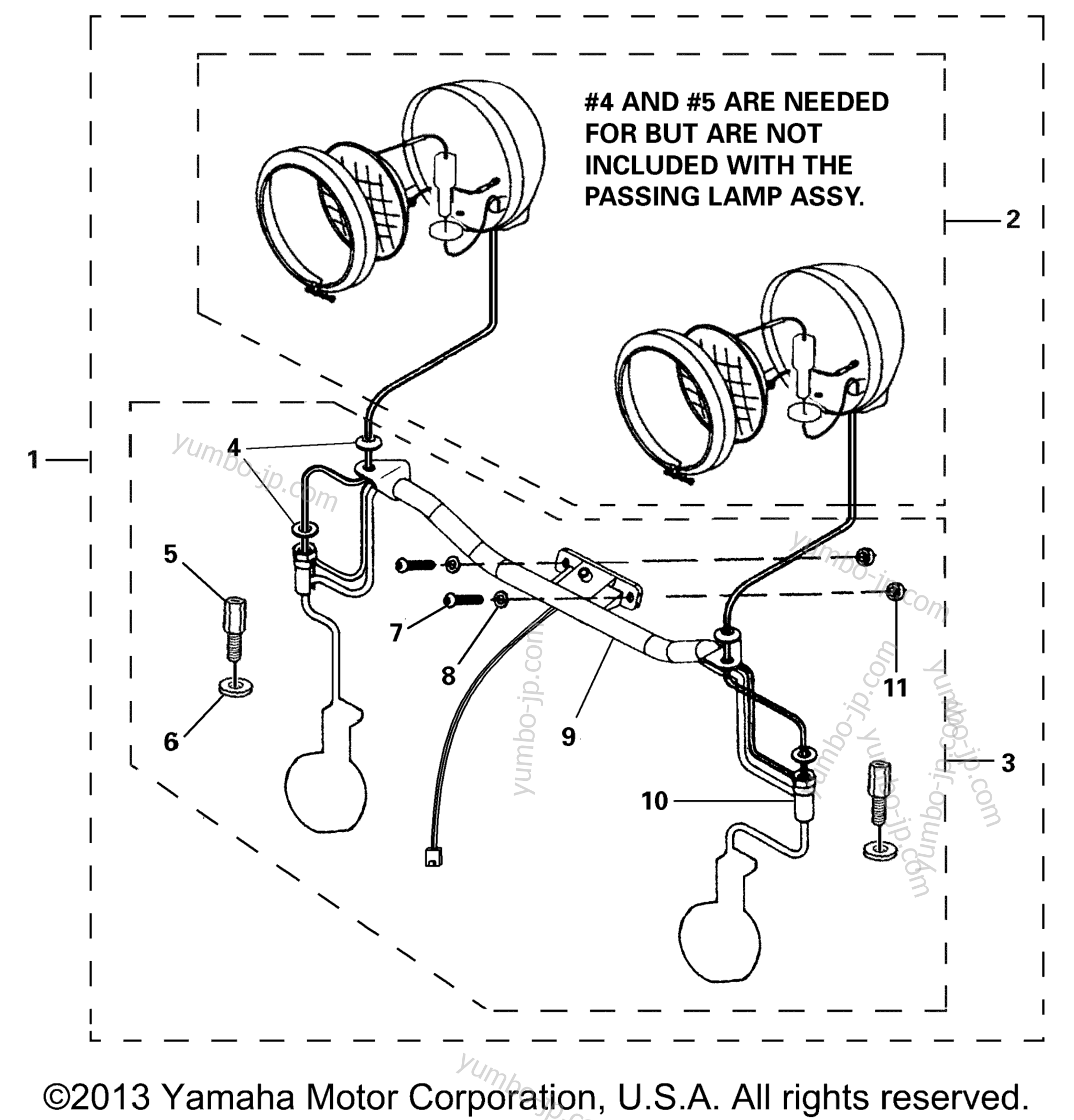 Passing Lamp Kit for motorcycles YAMAHA ROAD STAR SILVERADO (XV17ATV) 2006 year