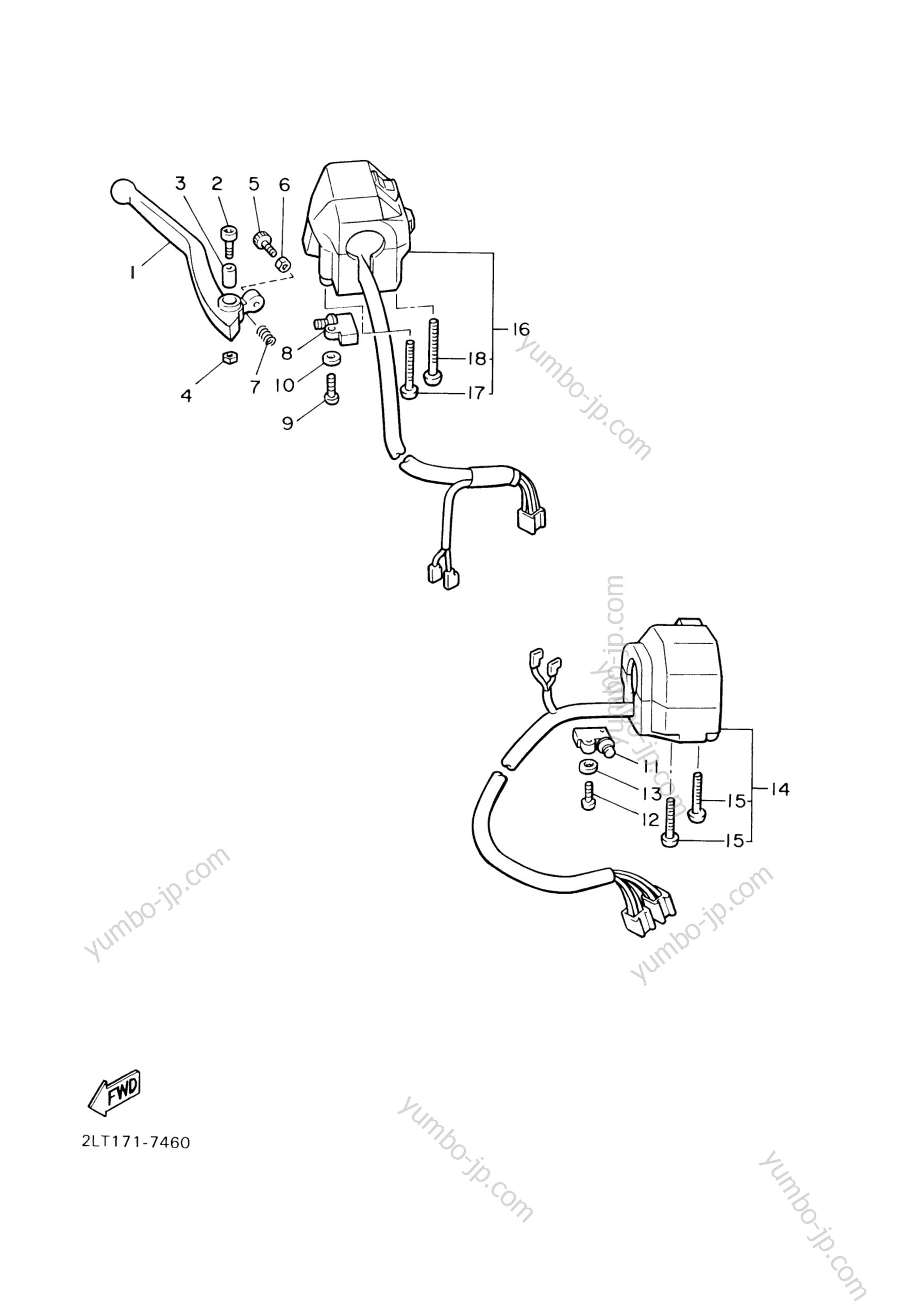 Handle Switch Lever для мотоциклов YAMAHA V-MAX (VMX1200S) 2004 г.