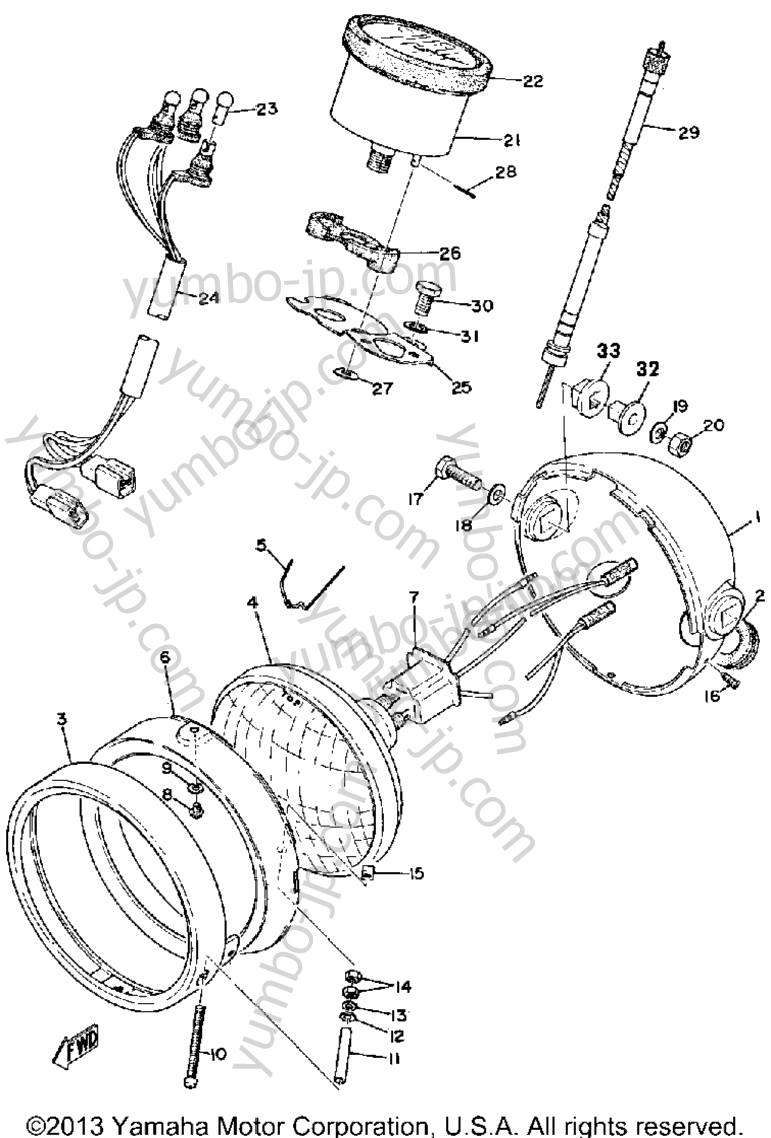 Head Lamp Speedometer для мотоциклов YAMAHA RD125B 1975 г.