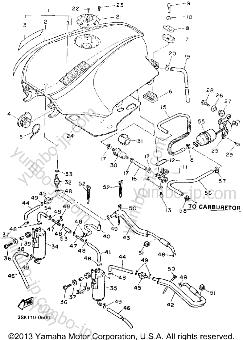 Fuel Tank (California Model Only) для мотоциклов YAMAHA FJ1200A 1990 г.