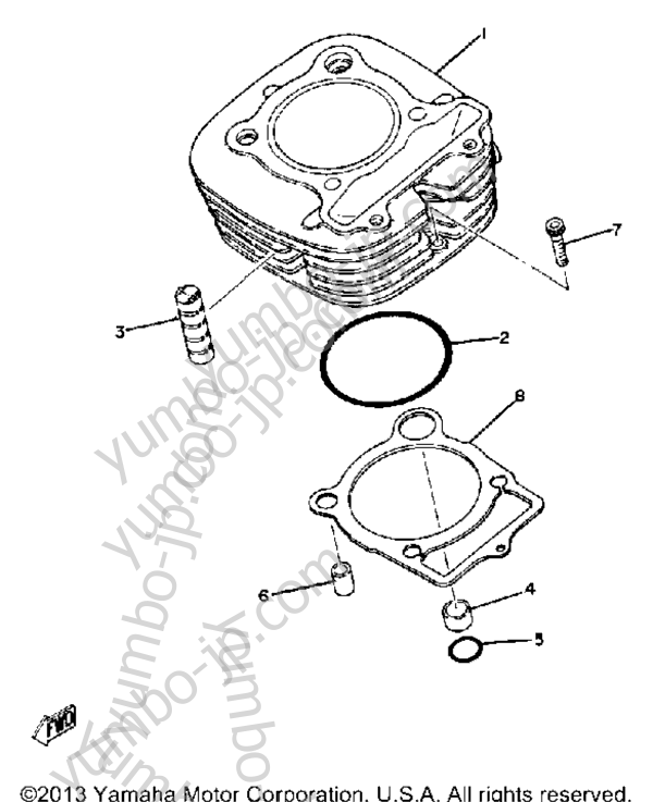 CYLINDER for motorcycles YAMAHA XT250H 1981 year