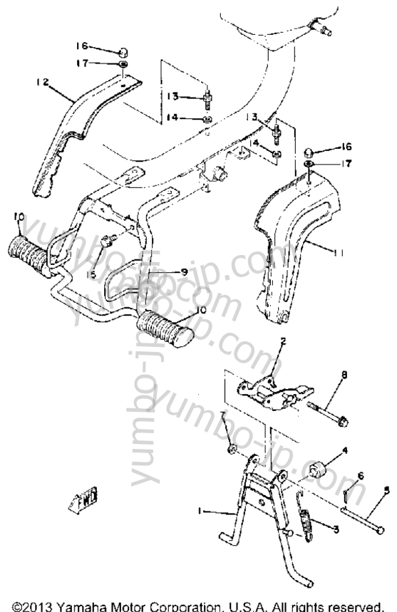 Stand-Footrest for motorcycles YAMAHA QT50G 1980 year