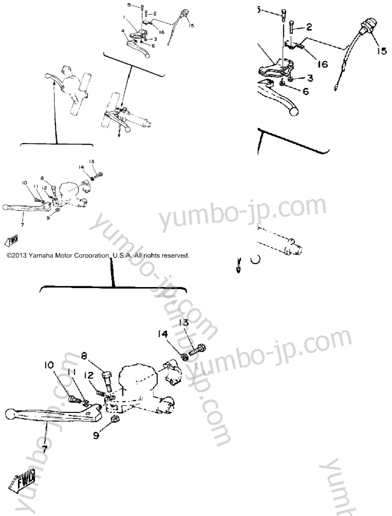 Handle Switch Lever для мотоциклов YAMAHA TZ250G 1980 г.